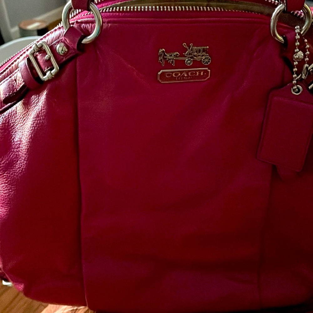 Pink Used Coach bag for sale with serial number. No rips, has stains inside. - Picture 1 of 4